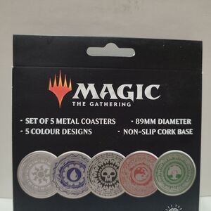 Magic The Gathering Coasters Set of 5 Official MTG Collectible Drinkware Holders